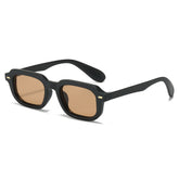 (6 PACK) Wholesale Sunglasses New Arrival Vintage Square Women Square Fashion Rivet 2025 - BulkSunglassesWholesale.com - Black Frame Tea Lens